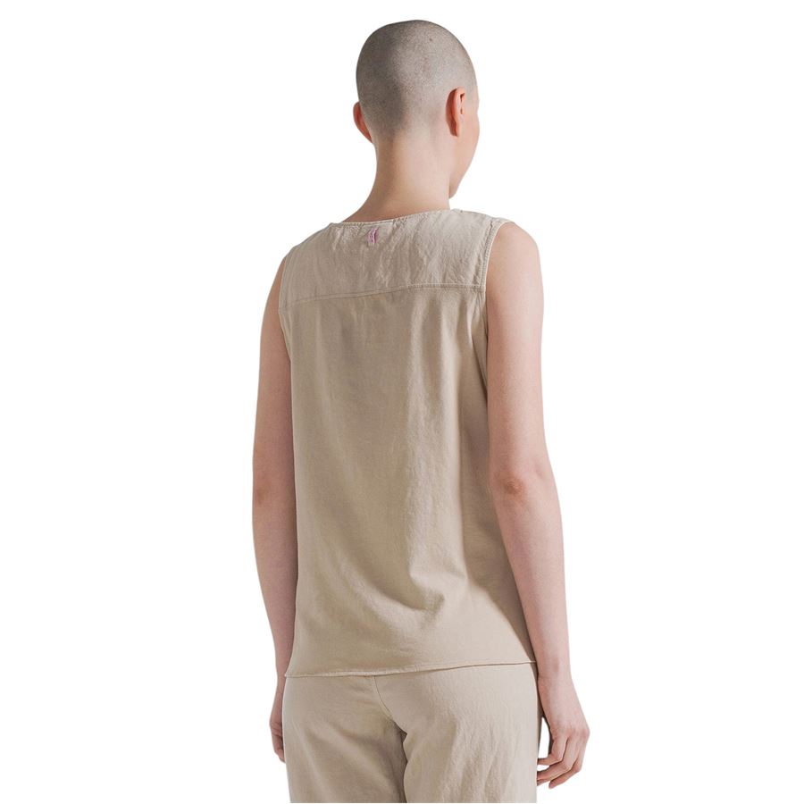 Top in lino e cotone con cintura beige da donna Deha | D2266037105